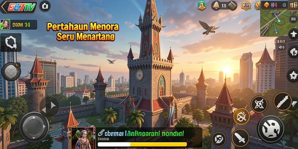 Tampilan gameplay Tower Defense yang intens dan menantang.