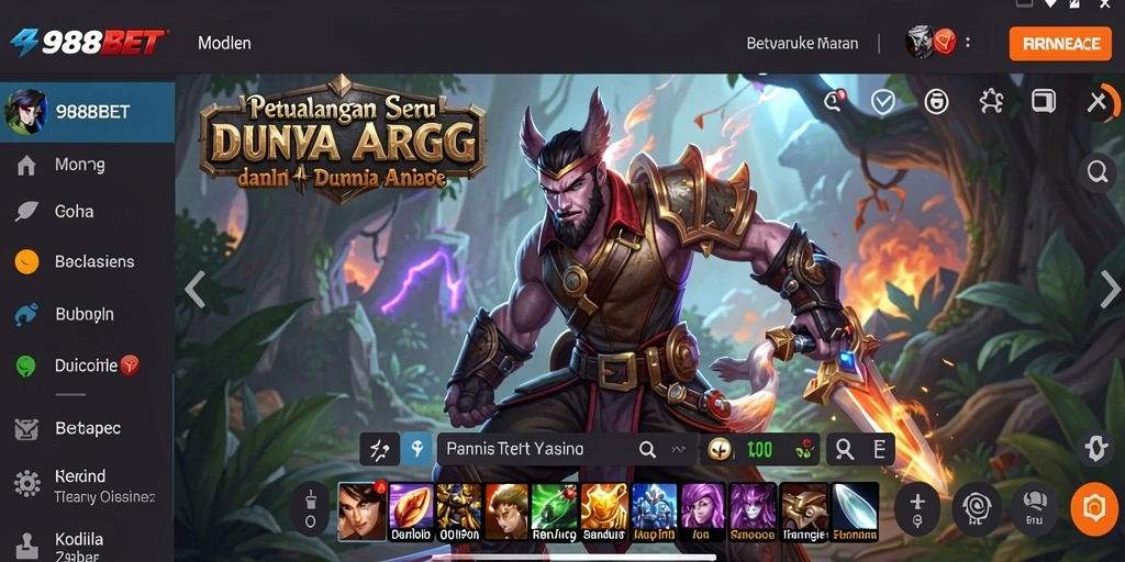 Tangkapan layar 988BET menampilkan pertarungan epik dalam dunia ARPG.