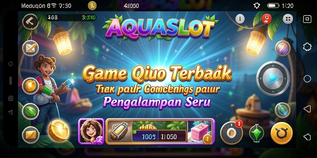 Screenshot gameplay QiuQiu AQUASLOT yang menarik dan mendebarkan.