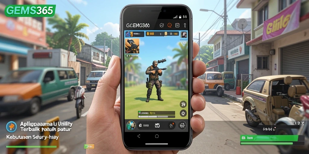 Tampilan screenshot utama GEMS365 yang menunjukkan fitur-fitur Utility yang bermanfaat.