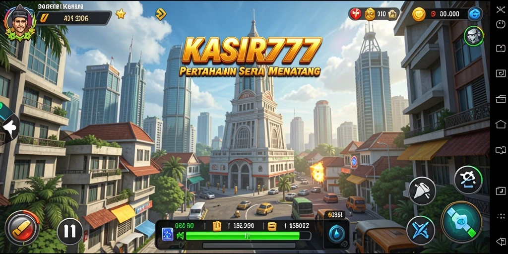 Tangkapan layar KASIR777 menampilkan aksi seru dalam permainan Tower Defense.