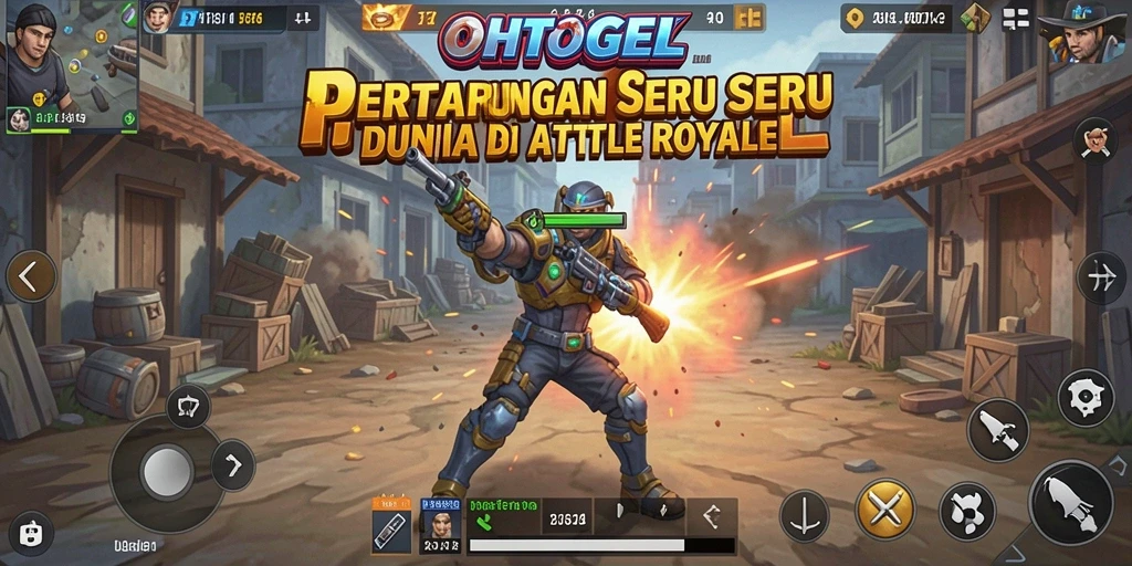 Tampilan layar permainan <strong>OHTOGEL</strong> dengan aksi Battle Royale yang mendebarkan.