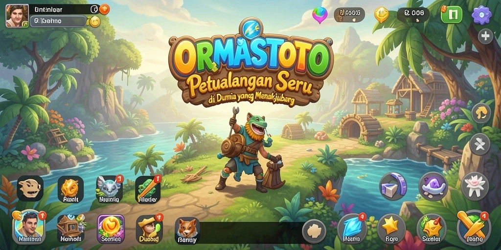 Tampilan gameplay <strong>ORMASTOTO</strong> yang menampilkan petualangan seru dan beragam tantangan.
