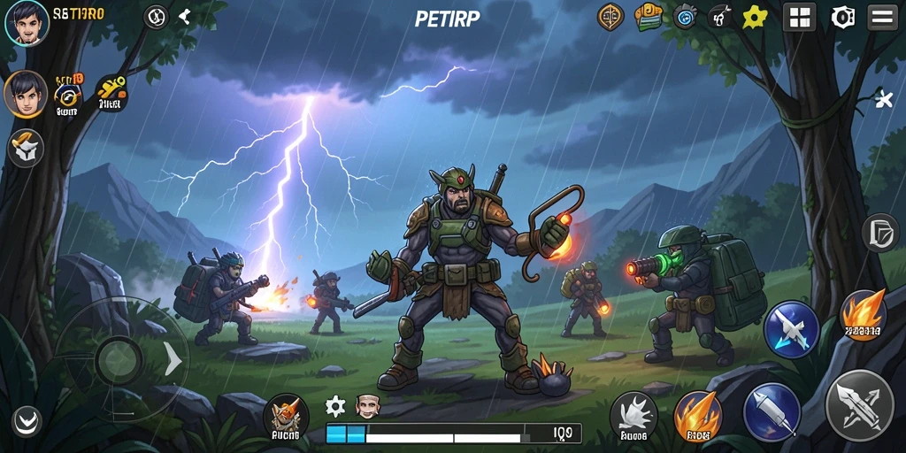 Tampilan gameplay PETIRRP yang ceria dan menghibur.