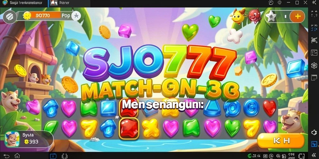 Screenshot utama SJO777 menunjukkan gameplay yang menarik dalam genre Match-3.