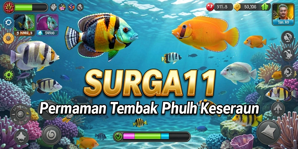Gameplay seru saat menembak ikan di SURGA11.