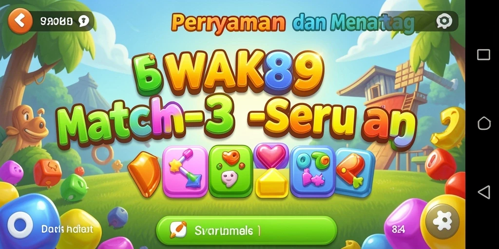 Screenshot gameplay WAK89 yang menunjukkan keseruan permainan Match-3.
