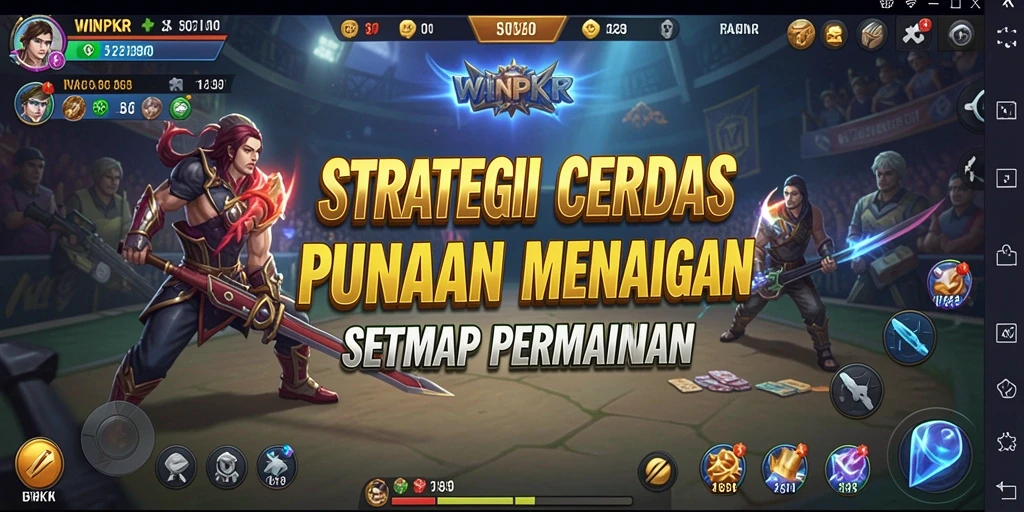 Screenshot gameplay WINPKR yang menunjukkan momen strategis yang mendebarkan.